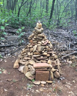 Cairn at the outdoor Aum Gyre Seedgrove
